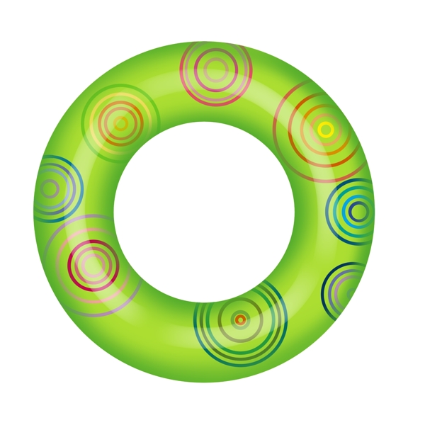 卡通圆圈绿色泳圈
