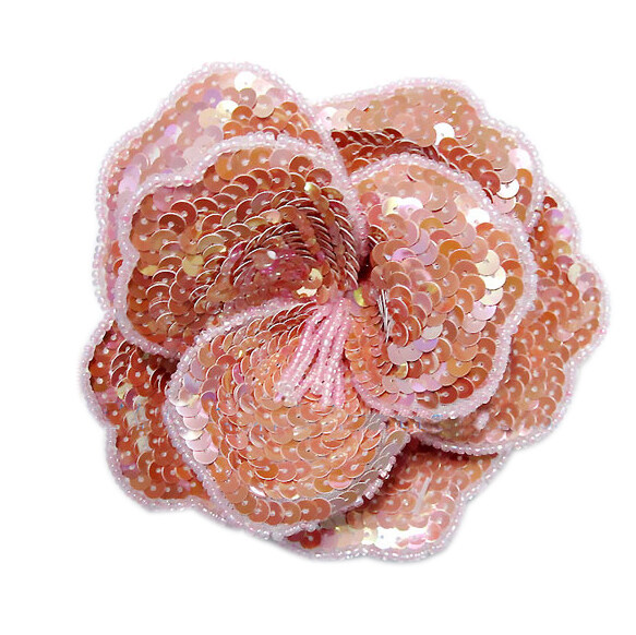 色彩粉红色花卉珠片亮片免费素材