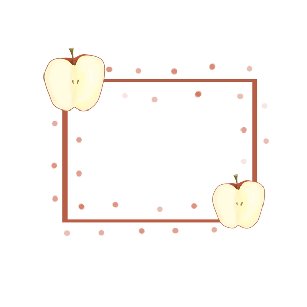 手绘可爱卡通红色苹果边框