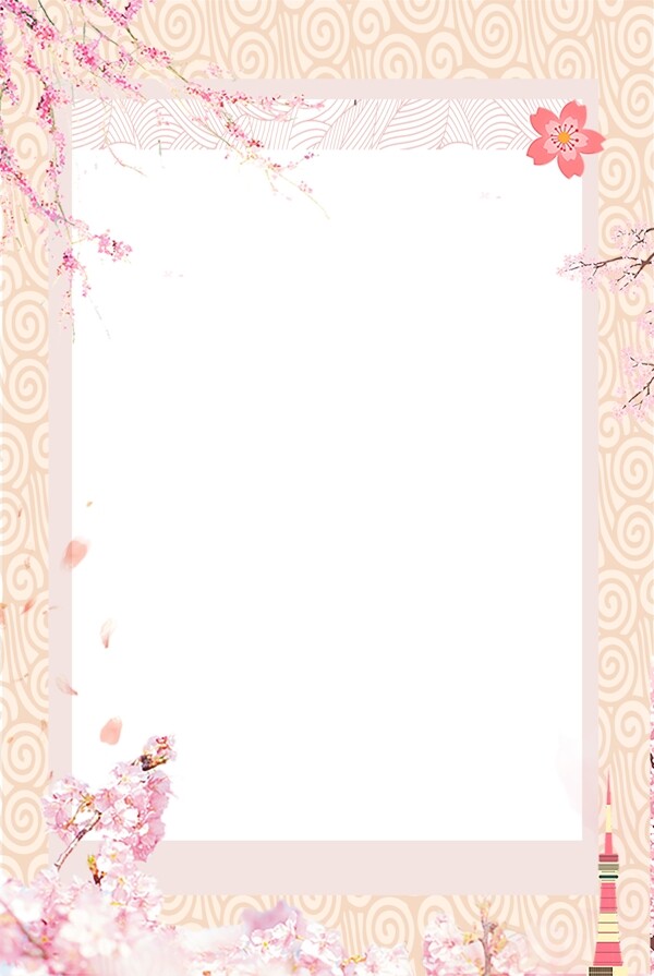 粉色少女花朵背景图