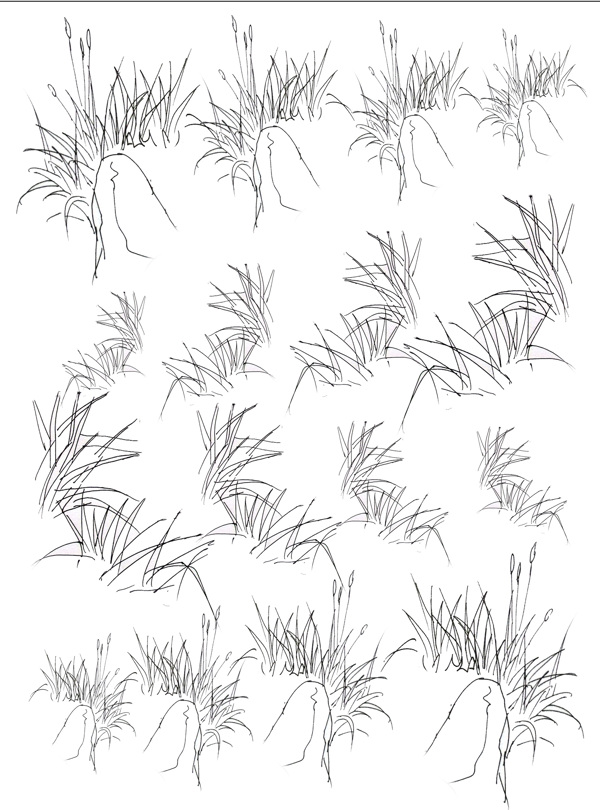 园林手绘植物线稿图片