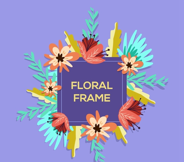 花卉和叶子框架图片