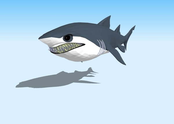 卡通鲨鱼3D模型图片