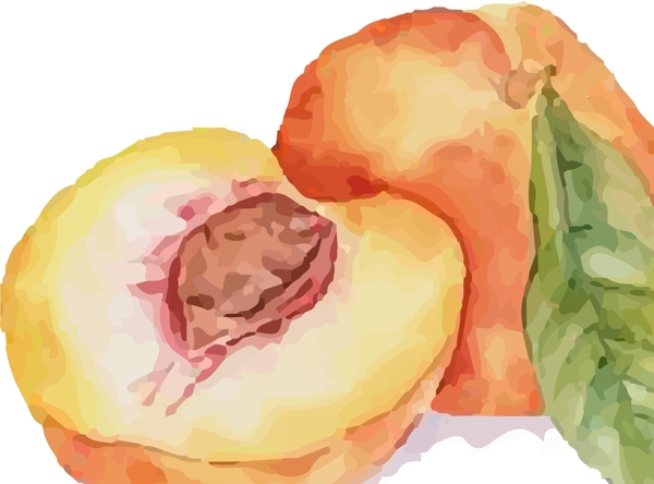 原创手绘纯天然美食水果桃子