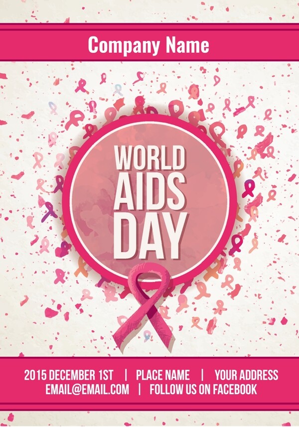 世界艾滋病日的粉红色海报