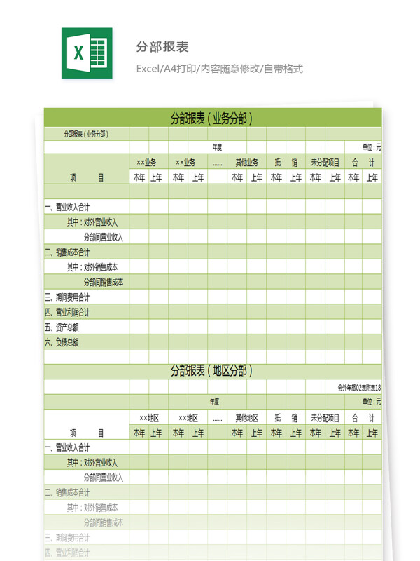 分部报表