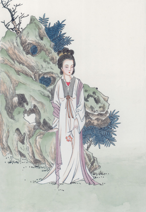 水彩国画古代美女图系列40张图片