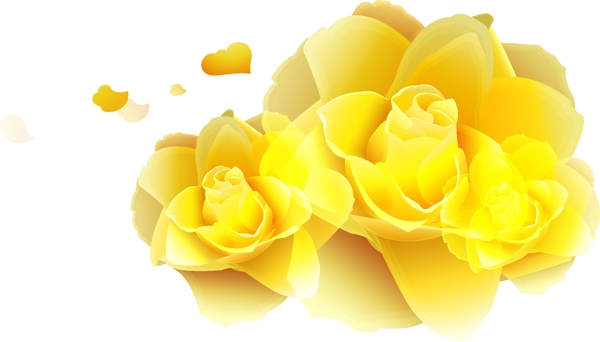 清新黄色花朵元素