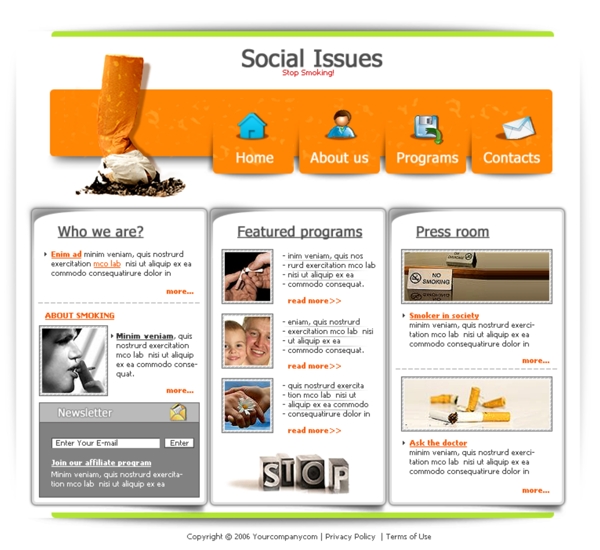 吸烟与健康专题网页模板