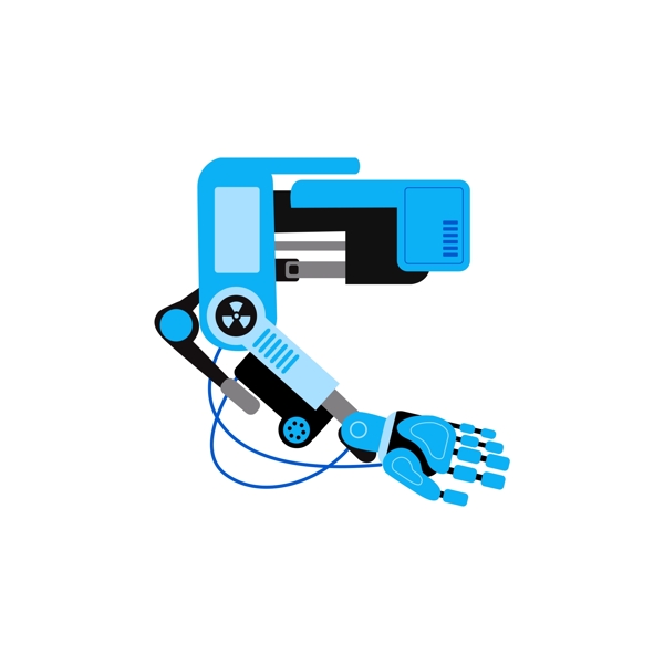 蓝色科技机械Ai人工智能手臂机器人机械臂