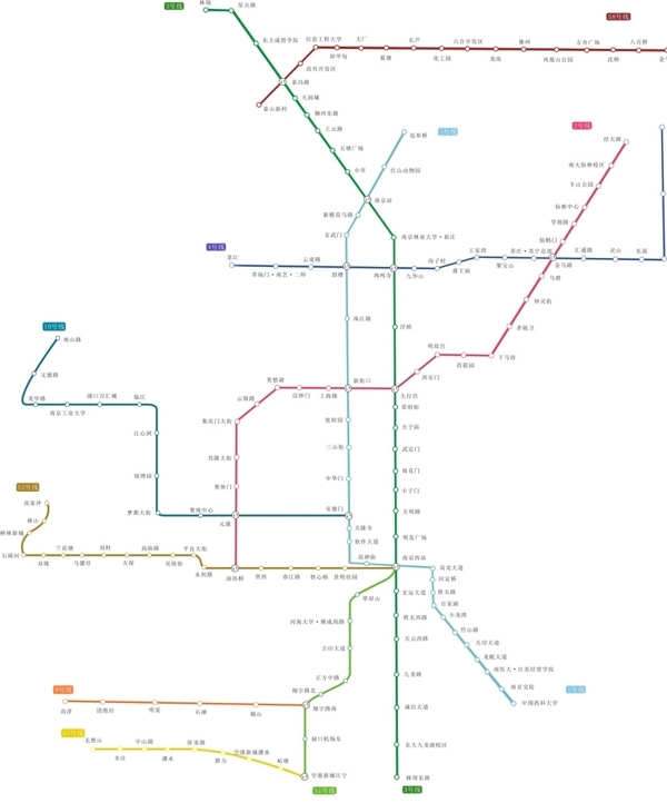 最新南京地铁图分布图