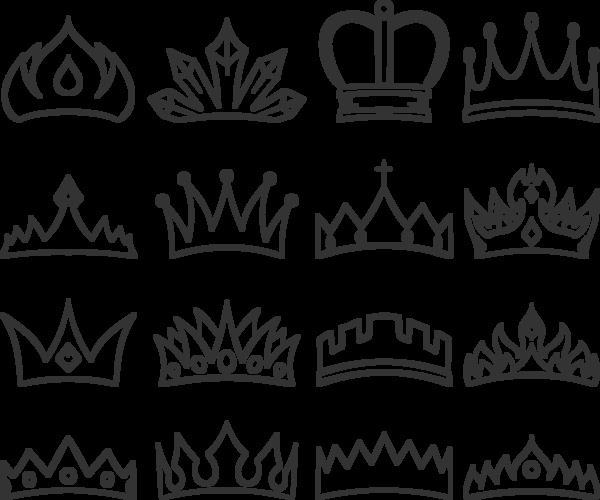 抽象黑色皇冠免抠png透明图层素材