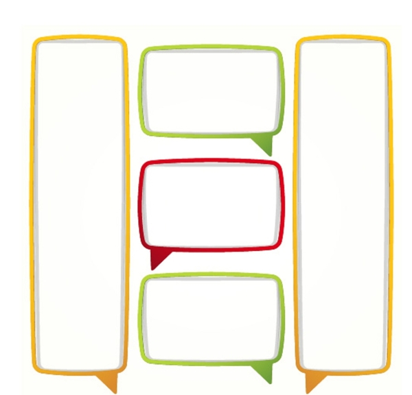 彩色长方形纸质对话框矢量素材