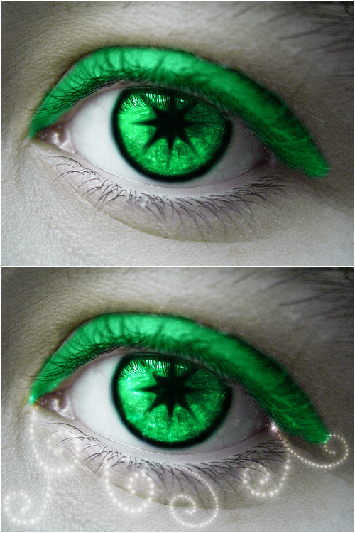 绿色光芒的眼睛