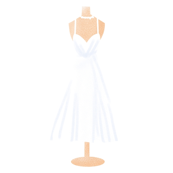 手绘白色婚纱设计元素