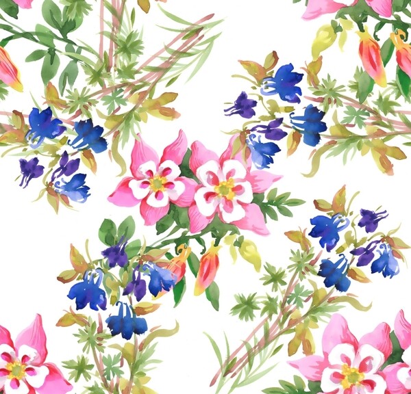 手绘水彩装饰花卉