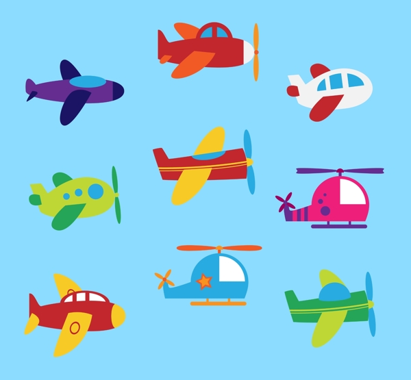 卡通儿童图标小飞机