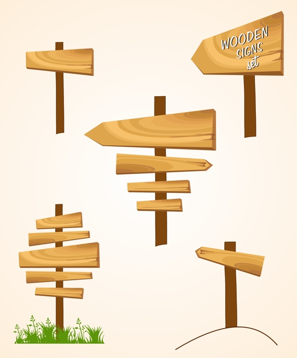 木头材质路标信号