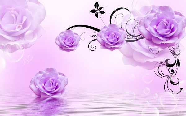 紫色花朵背景墙