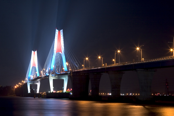 城市大桥夜景图片