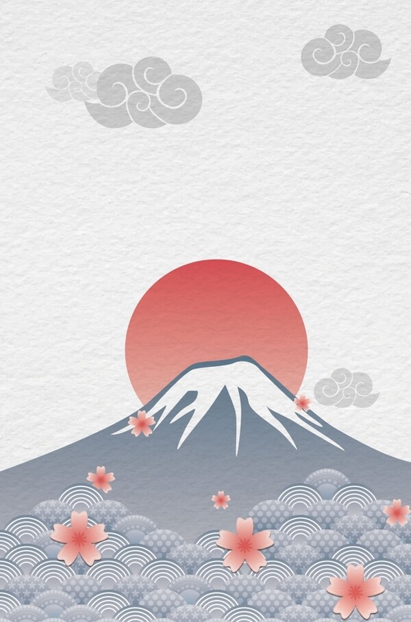 富士山樱花背景