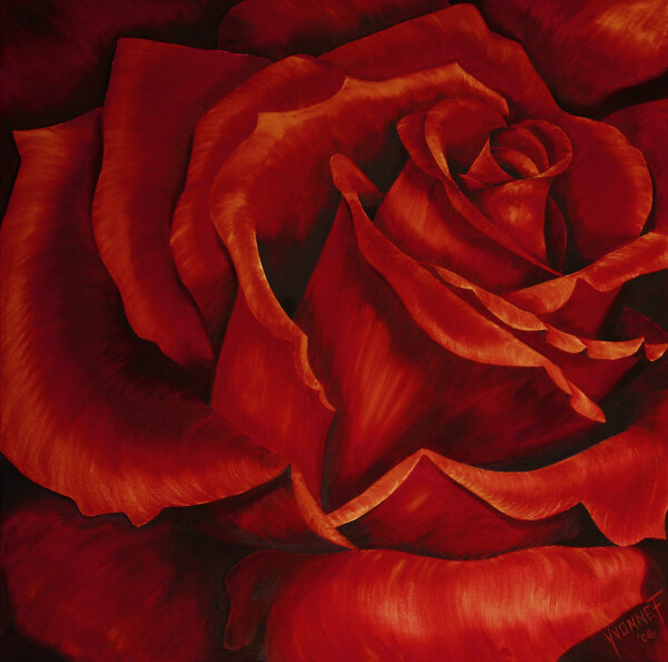 红玫瑰无框画