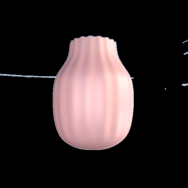 立体粉色磨砂花瓶装饰图案元素人鱼色