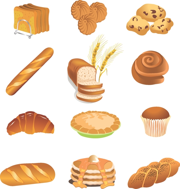 褐色面包的矢量图形