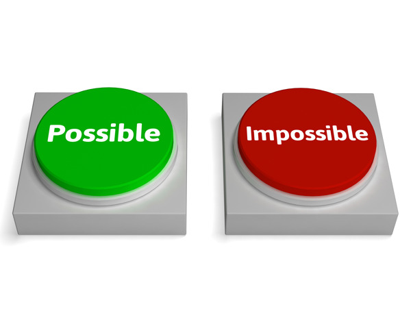 可能不可能的按钮显示乐观者还是悲观论者