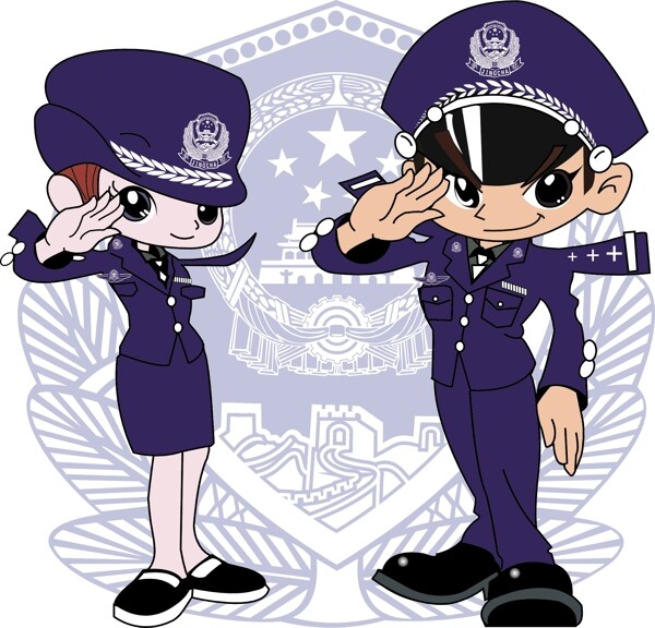 卡通人民警察图片