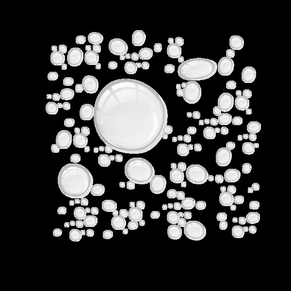 白色的水珠与水泡素材