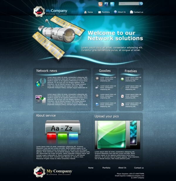 国外科技网页模板图片