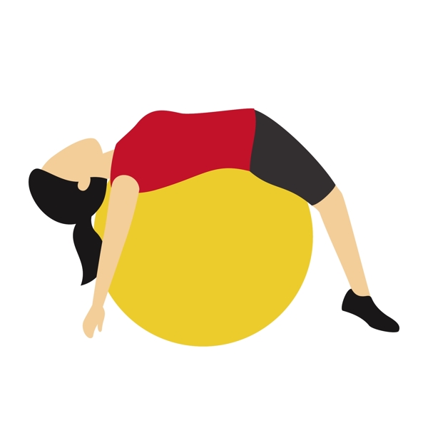 瑜伽球运动的女人矢量素材