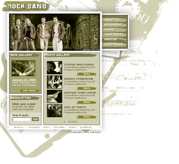 摇滚乐队网页模板