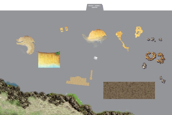 地面平面图素材岩石沙土泥土2