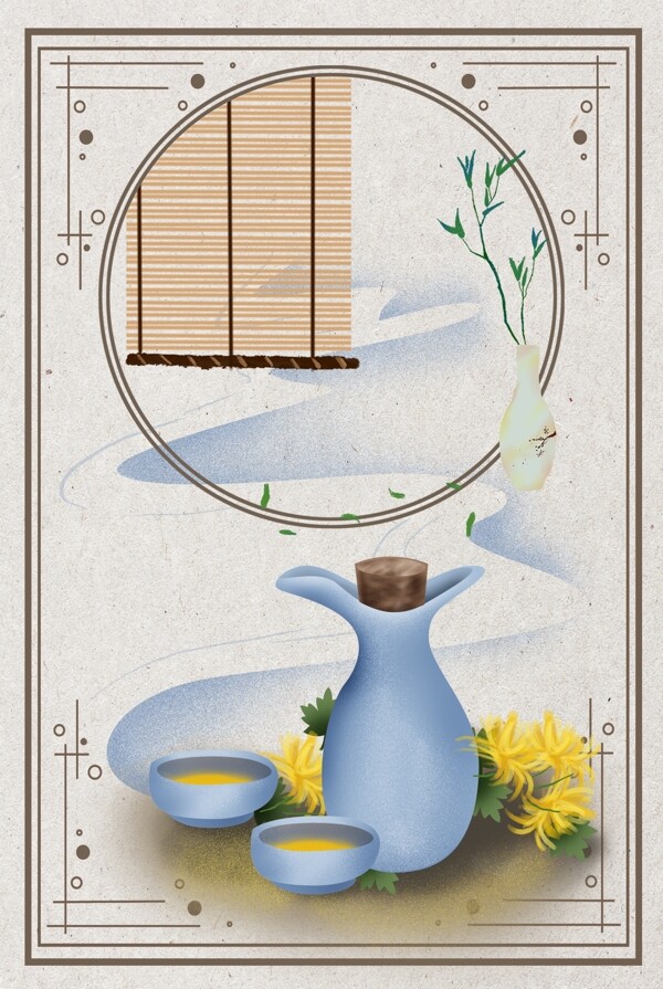 中国风绿茶背景图片