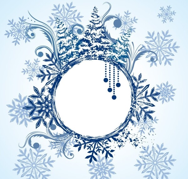 蓝色雪花圣诞背景图片