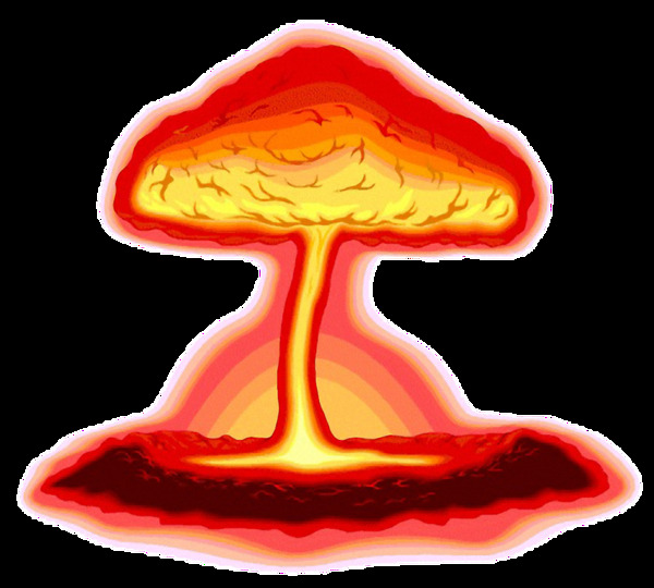 红色爆炸蘑菇云免抠png透明素材