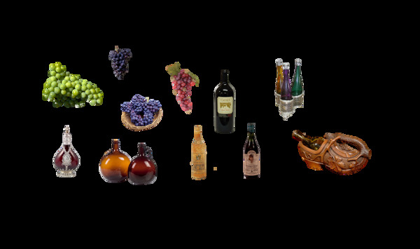 葡萄和葡萄酒图案设计欧洲古典素材