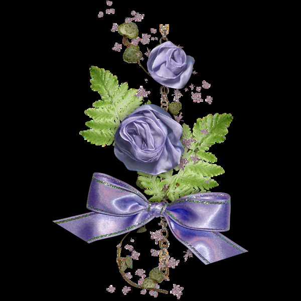 紫色蝴蝶结花朵png元素素材