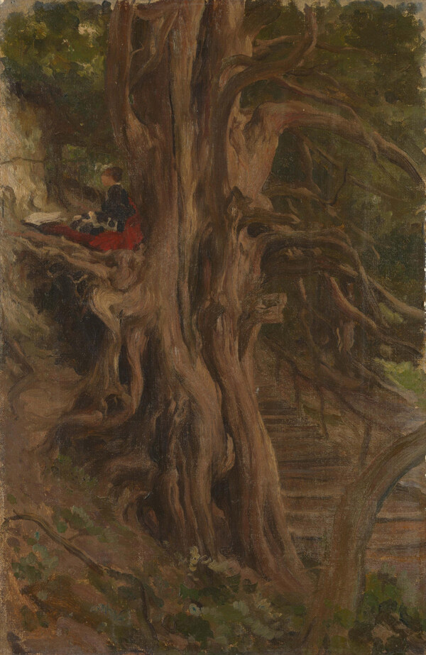 LordLeightonTreesatClivedenFrederic画家古典画古典建筑古典景物装饰画油画