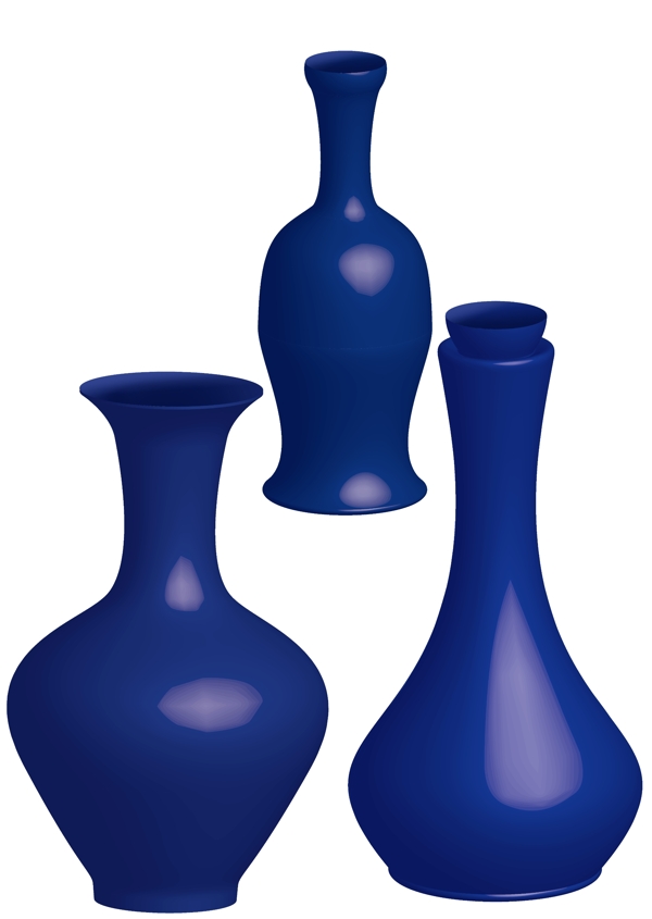 中国风蓝色复古青花瓷花瓶免费下载
