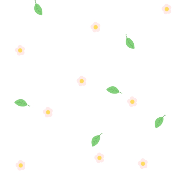 白色小花绿叶底纹