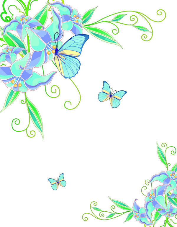 蝴蝶花朵移门图片素材下载