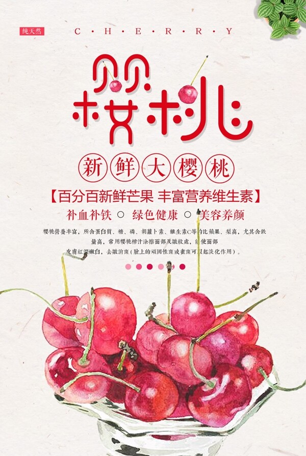 樱桃水果餐饮海报