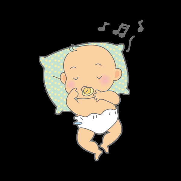 手绘音乐婴儿元素