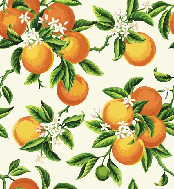 橘子热带风印花