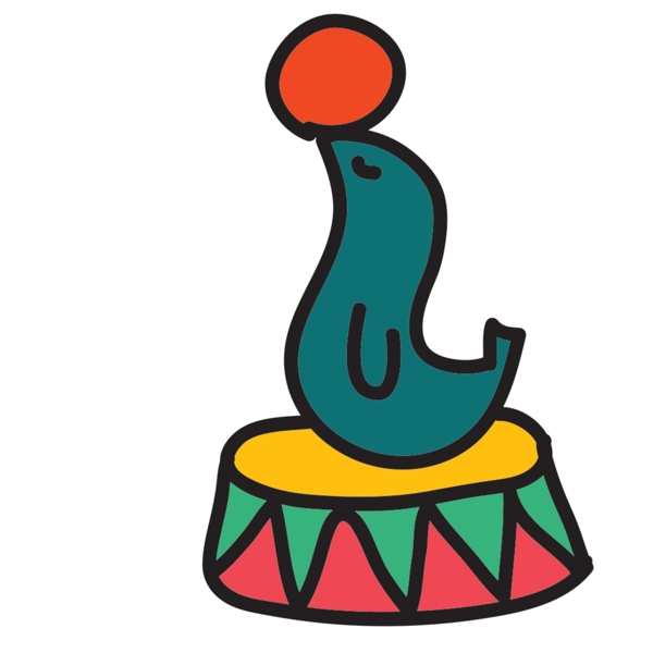 网页UI海豚玩皮球icon图标设计