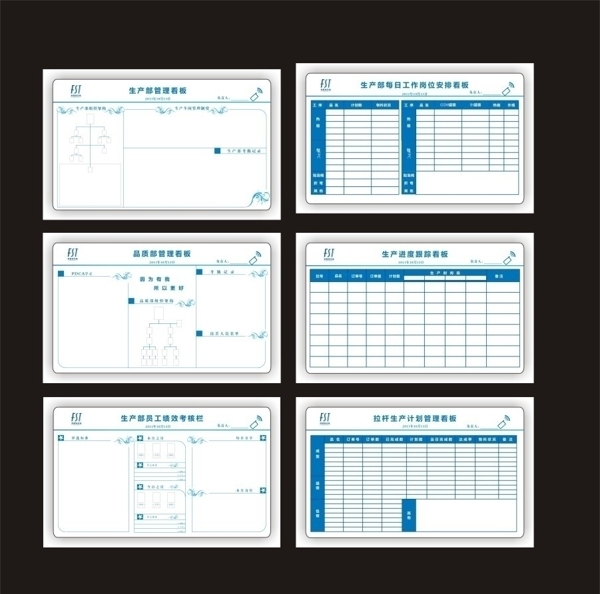 6S安全生产生产流程看板图片