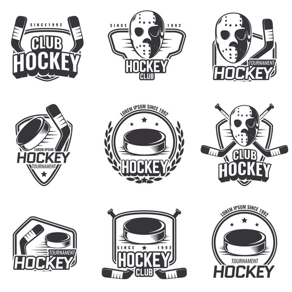 冰球复古logo图片1